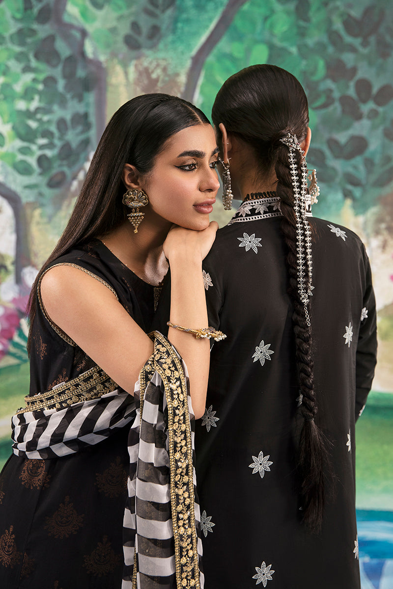 GOLD FOIL-3PC COTTON JACQUARD SUIT | EID LAWN-2 | CROSS STITCH in UK USA UAE online kapraye.com