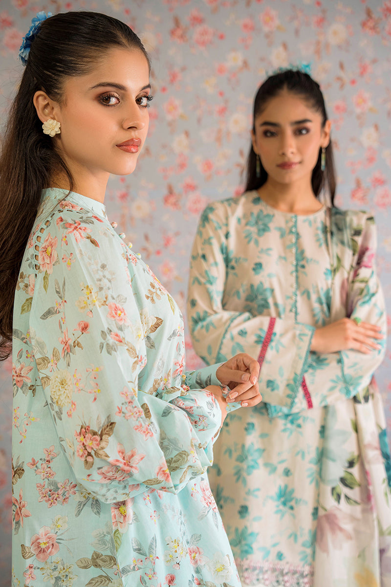 CAROLINA GRACE-3PC PRINTED LAWN SUIT || PETALS&PRINTS || CROSS STITCH in UK USA UAE online kapraye.com