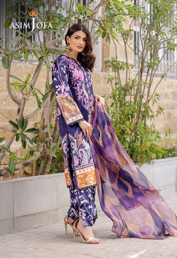 AJPB-199 PRINTED CHARMEUSE SILK STITCHED 3PCS | DAILY PRET 2 | ASIM JOFA