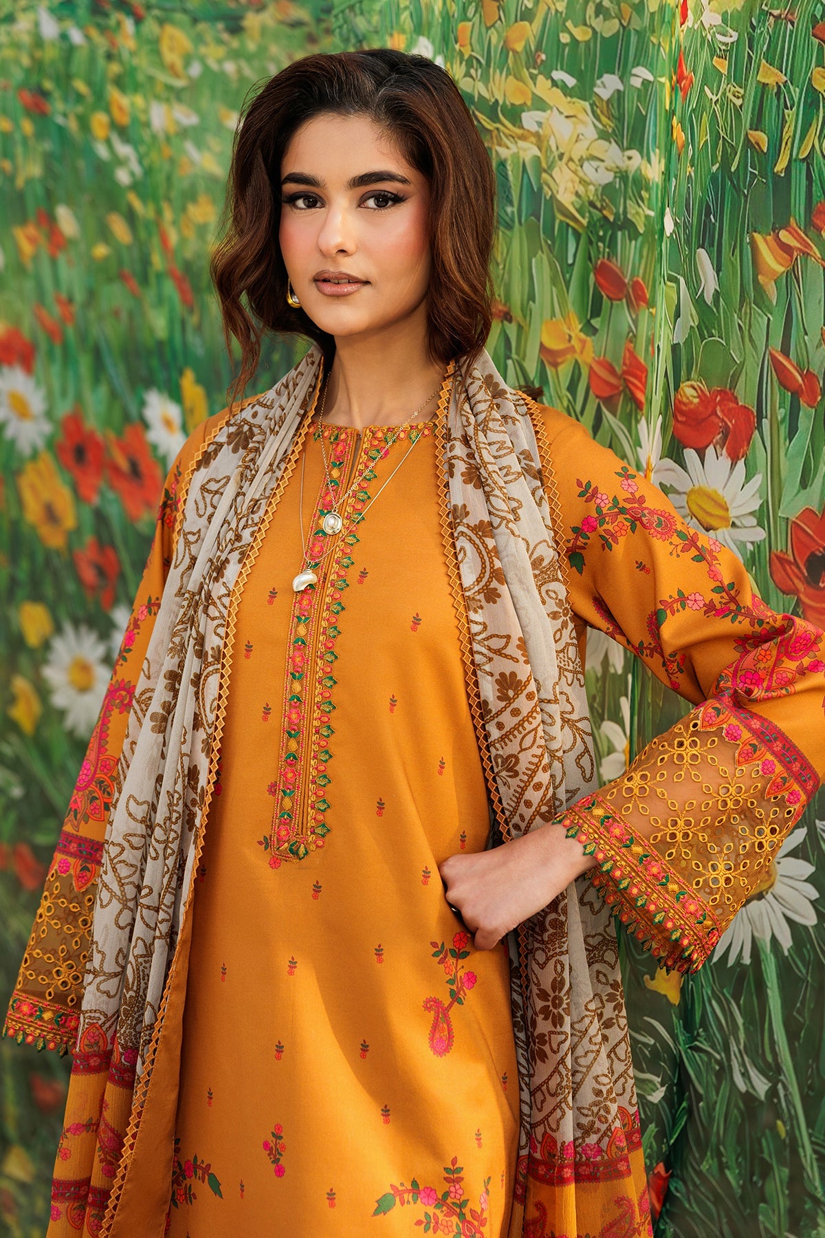 3-PC Unstitched Embroidered Lawn Collection CC6-14 | combination-vol-2-2026 | CHARIZMA