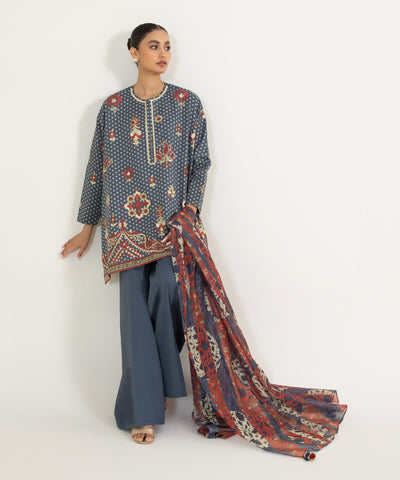 3 PIECE - EMBROIDERED TEXTURED LAWN SUIT | SIGNATURE LAWN VOL 4 | SAPPHIRE in UK USA UAE online kapraye.com