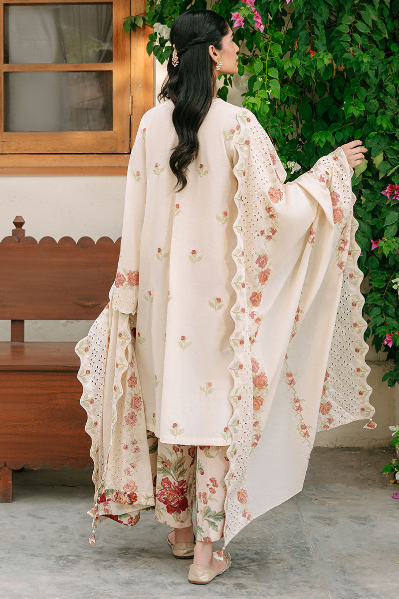 SUNSET ORCHARD-3PC EMBROIDERED CAMBRIC SUIT | THE MONSOON EDIT | CROSS STITCH