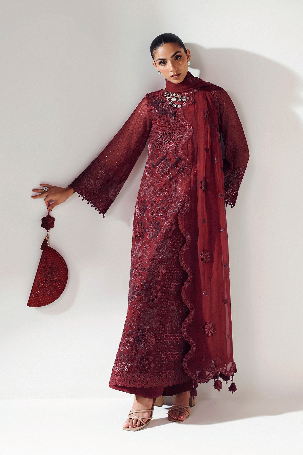 AF-BCH-2200-RIKA MAROON | AYMAL Vol 2 | ALIZEH FASHION