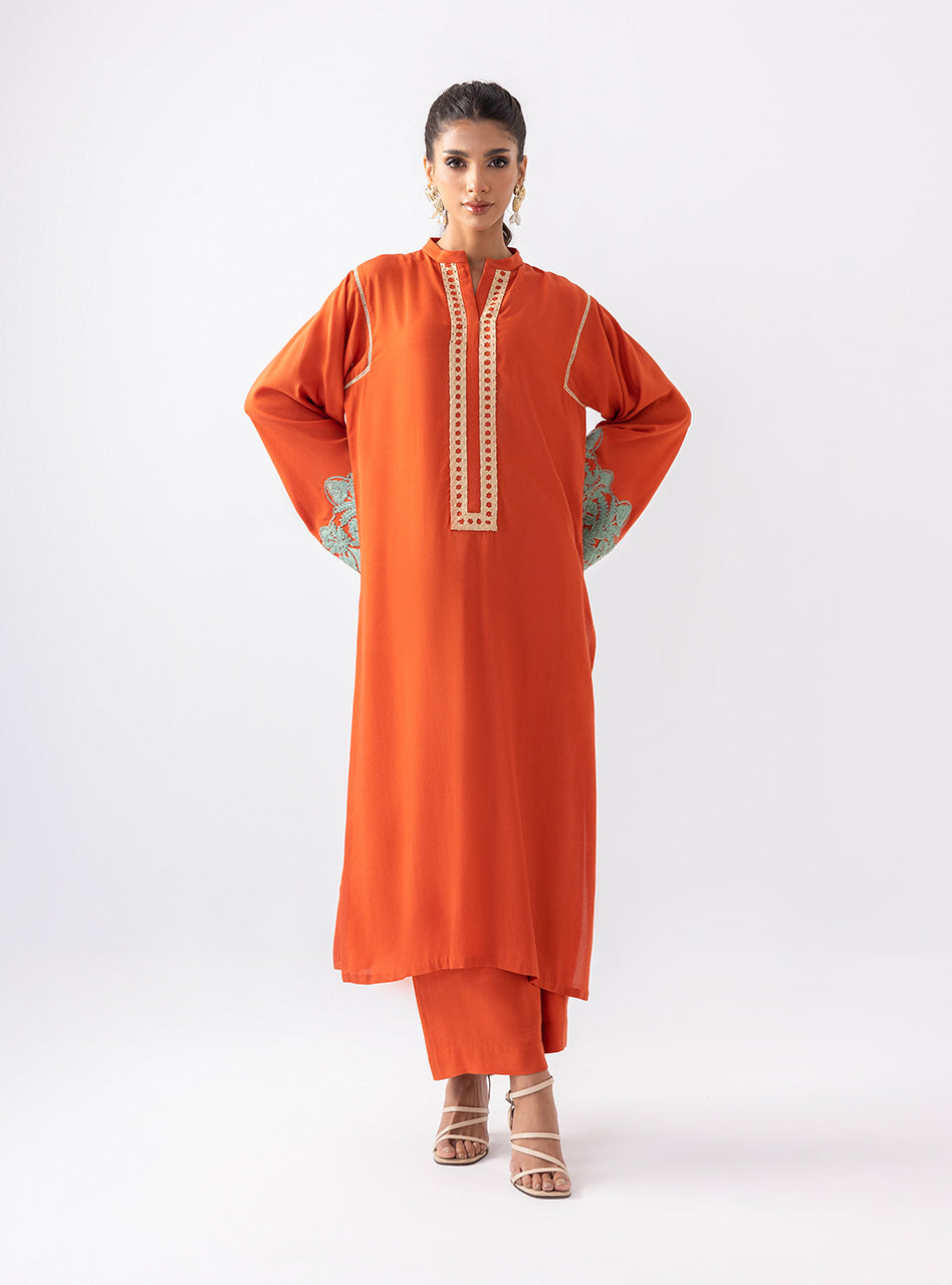 Pumpkin Opal | Aara Casual Pret | Zainab Chottani in UK USA UAE online kapraye.com