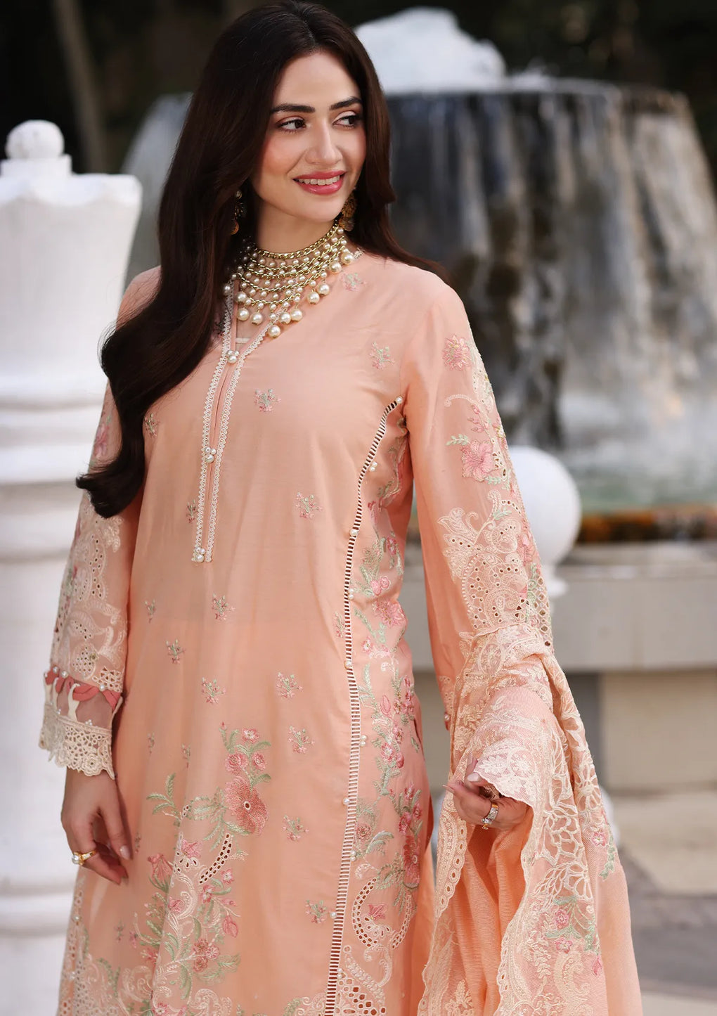 ECF-09 MAGNOLIA || ELAF Festive Chikankari 2023 Vol II || Elaf Premium in UK USA UAE online kapraye.com