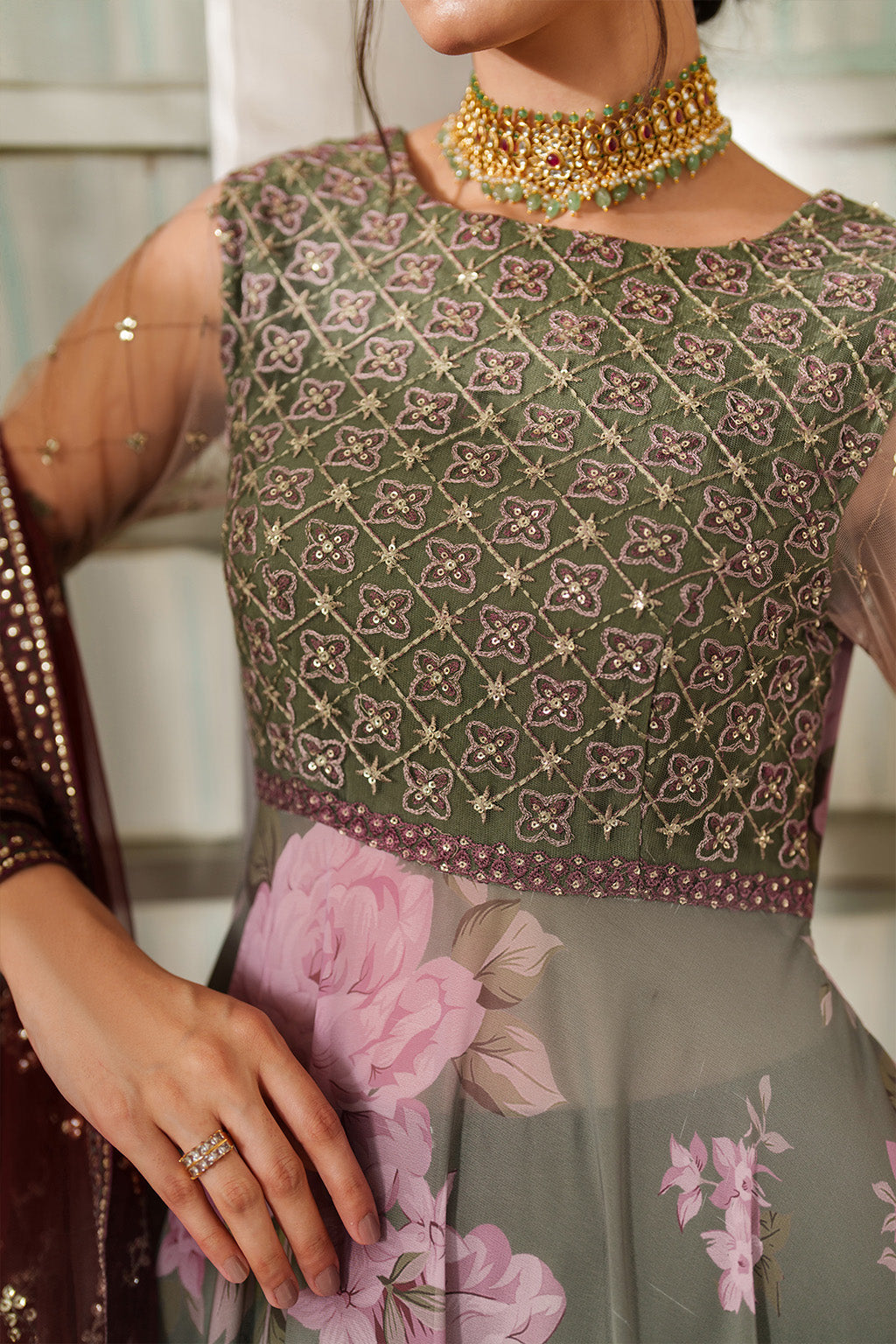 UE-541 Printed Raw Silk | Printed Formals | IZNIK