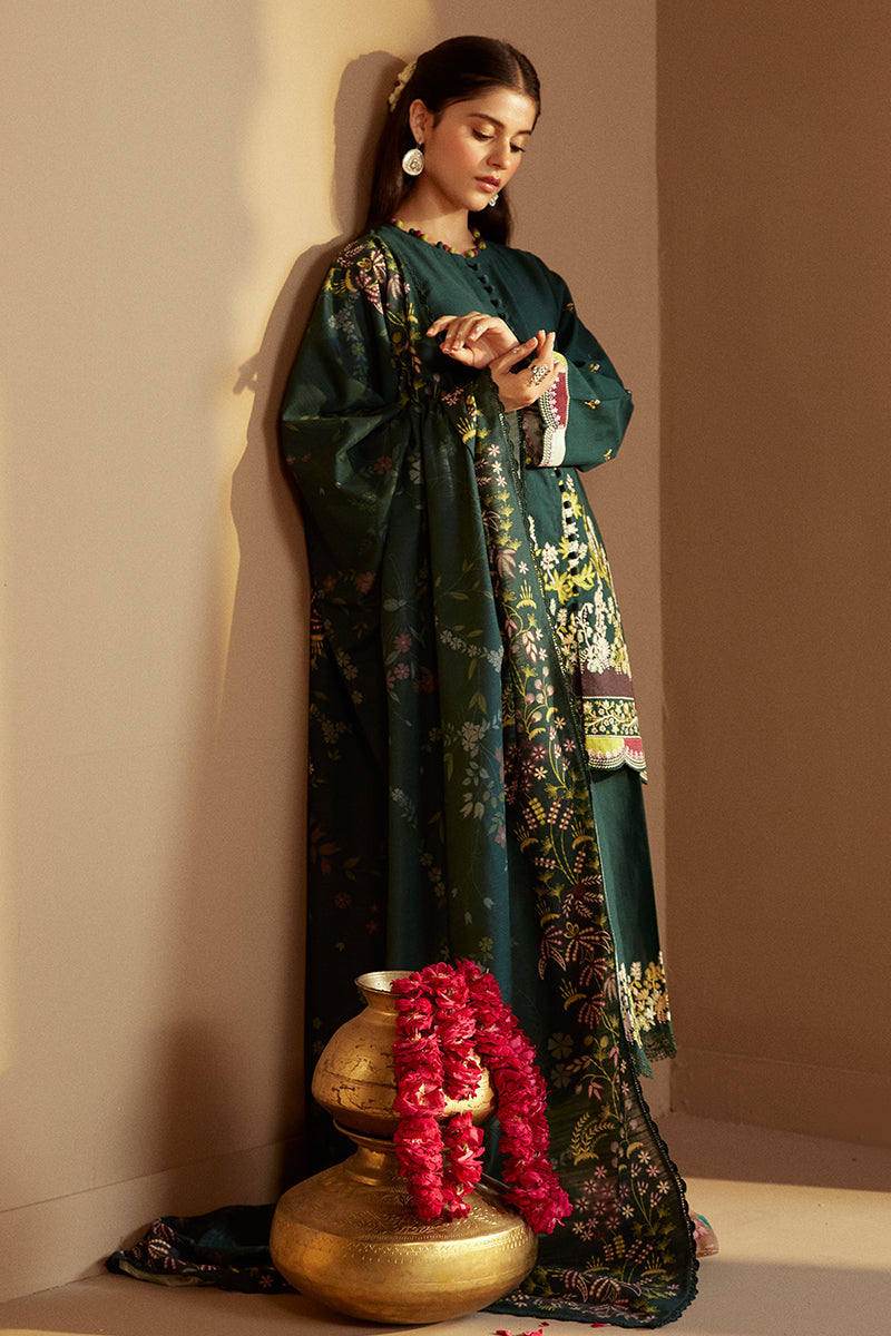 EMERALD FOREST-3 PC KHADDAR EMBROIDERED SUIT | WINTER COLLECTION-24 | CROSS STITCH in UK USA UAE online kapraye.com
