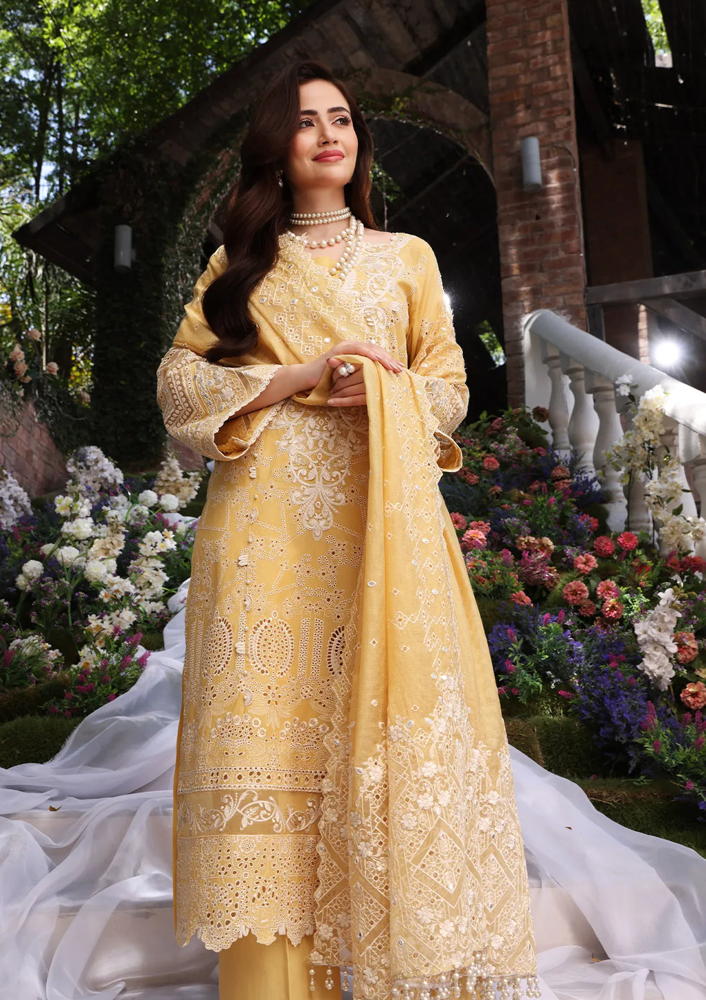 ECF-01 BELLE || ELAF Festive Chikankari 2023 Vol II || Elaf Premium in UK USA UAE online kapraye.com