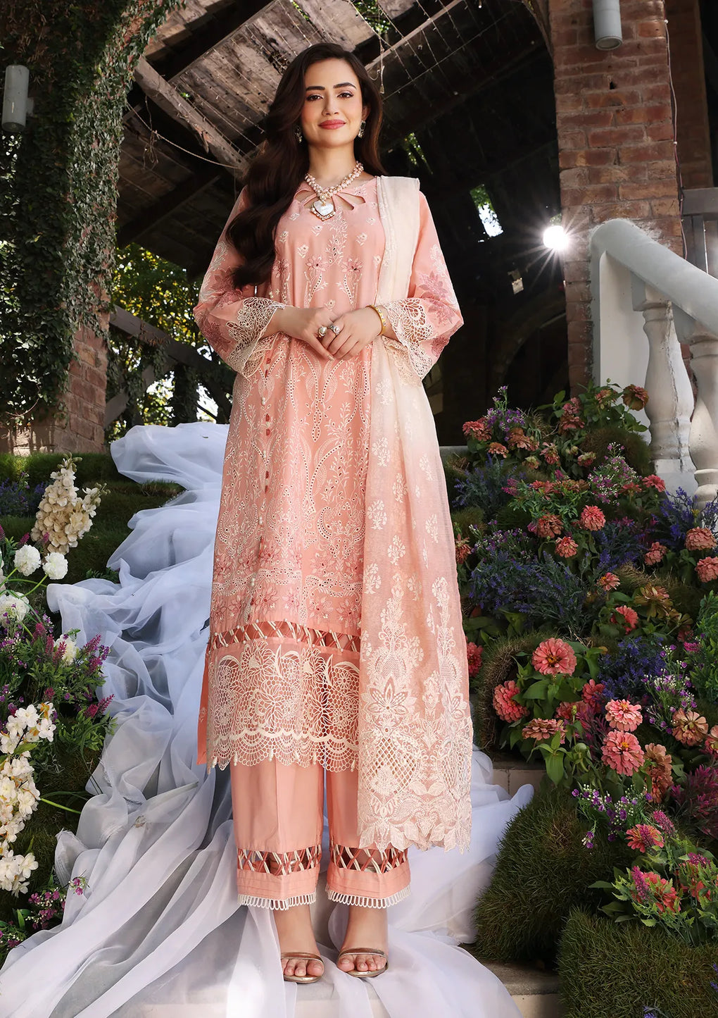 ECF-06 CINDRELLA || ELAF Festive Chikankari 2023 Vol II || Elaf Premium in UK USA UAE online kapraye.com