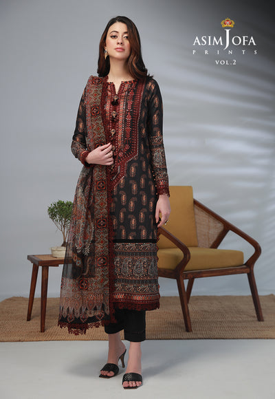 AJBP-40 (3-PCS) || BASIC PRINTS VOL 2 || ASIM JOFA in UK USA UAE online kapraye.com