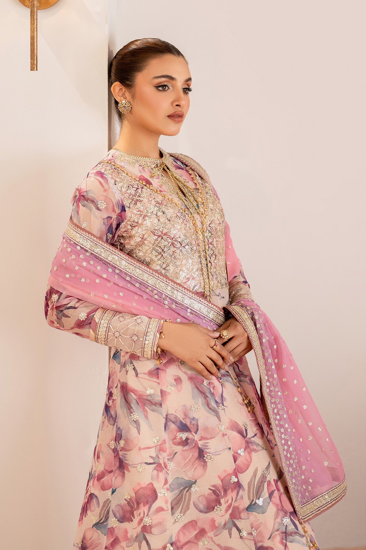 AF-CH-2193-Dina | FLEUR - EMBROIDERED PRINTED CHIFFON | ALIZEH FASHION