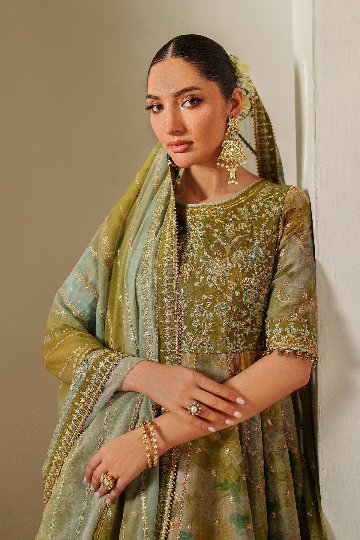 AF-CH-2195-Renee | FLEUR - EMBROIDERED PRINTED CHIFFON | ALIZEH FASHION