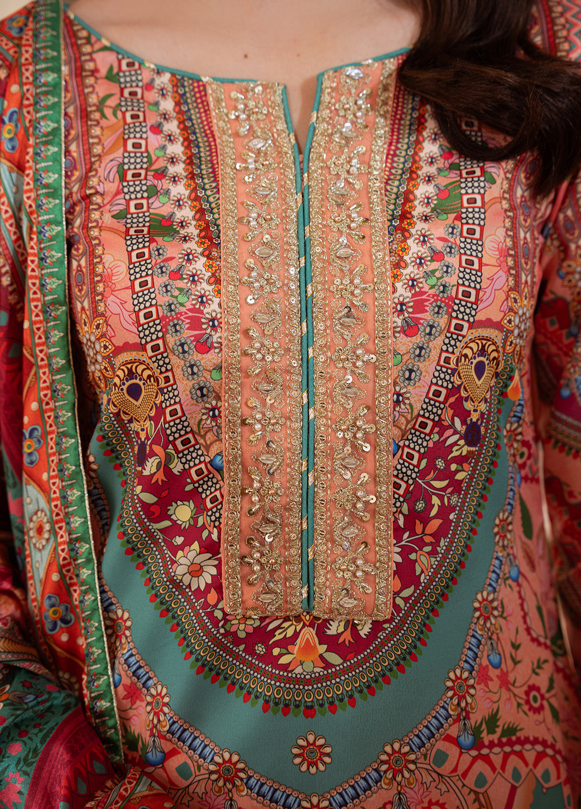 Coral Éclat | VELOURE PRINTED SILK | GULAAL