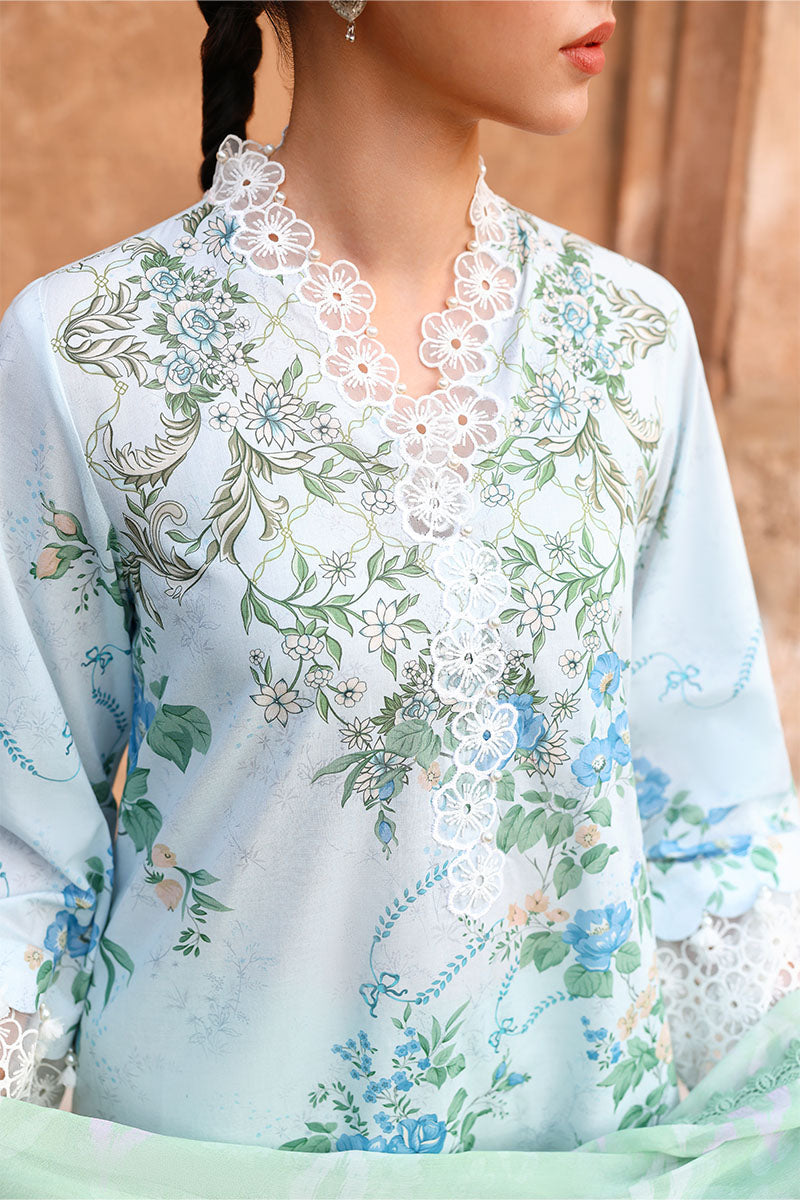SEAFOAM TREASURE-3PC PRINTED LAWN SUIT | EID LAWN '26 | CROSS STITCH