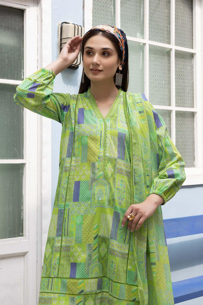 3-Pc Digital Geomatric Printed Shirt With Lawn Trouser and Chiffon Dupatta CPM23-56 | PRINT MELODY | CHARIZMA in UK USA UAE online kapraye.com