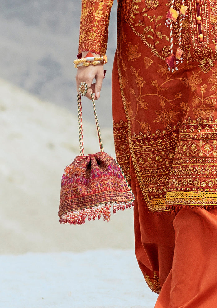 MAROON SILK POTLI | LAWN '25 VOL 1 | AIK ATELIER