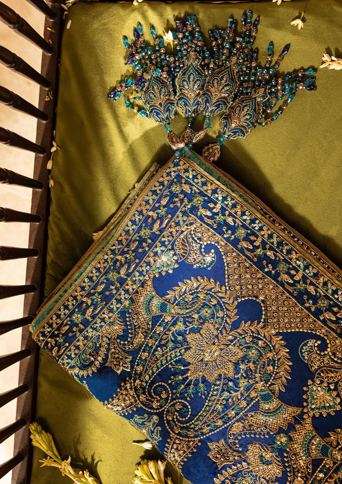ROYAL BLUE MEDIUM SILK SHAWL || WEDDING FESTIVE '26 VOL. 1 || AIK ATELIER