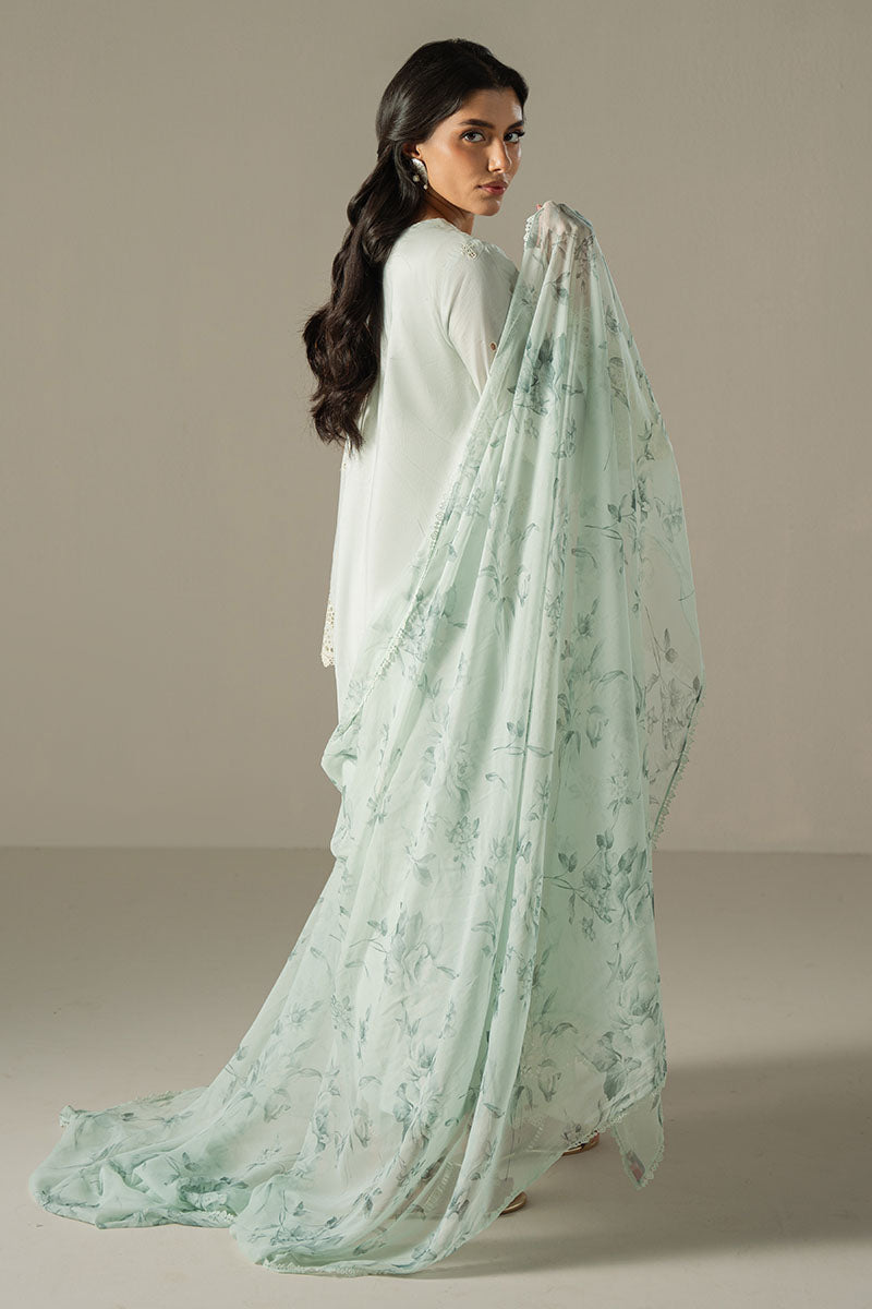 BLUE AURA-3PC CHIKANKARI SUIT | CHIKANKARI LAWN | CROSS STITCH in UK USA UAE online kapraye.com