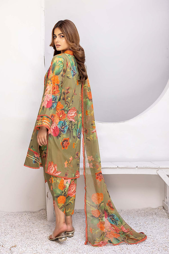 3-Pc Digital Printed Lawn Shirt With Lawn Tulip Trouser and Chiffon Dupatta CPM23-64 | PRINT MELODY | CHARIZMA in UK USA UAE online kapraye.com