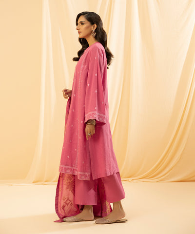 2 PIECE - DYED EMBROIDERED COTTON DOBBY SUIT | JACQUARD EID EDITION | SAPPHIRE in UK USA UAE online kapraye.com