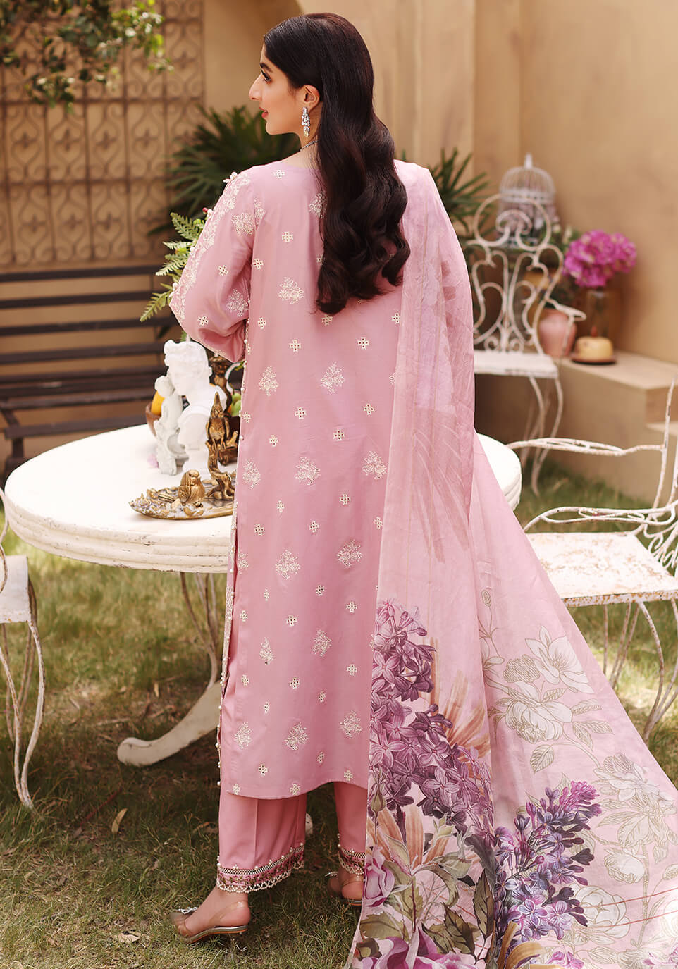 ELF-6 Old Rose || Luxury Festive'22 || Elaf Premium in UK USA UAE online kapraye.com