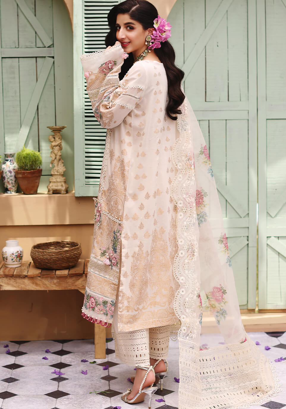 ELF-1 Damask || Luxury Festive'22 || Elaf Premium in UK USA UAE online kapraye.com