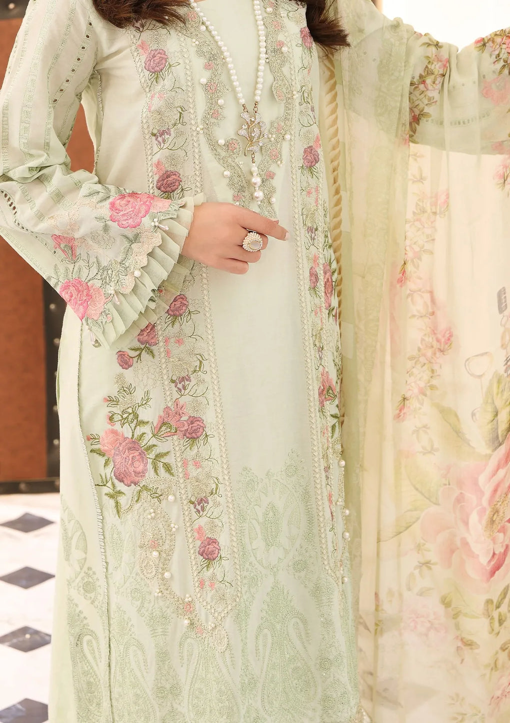 ELC-09 HOPE | Elaf Festive Chikankari 2023 | ELAF Premium in UK USA UAE online kapraye.com