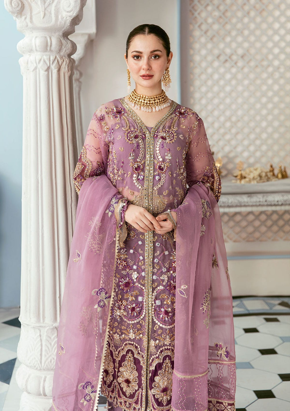 ECC-3- MAUVELOUS || Luxury Handwork Collection || Elaf Premium in UK USA UAE online kapraye.com