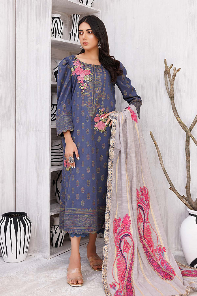 3-Pc charizma Embroidered Lawn Jacquard With Fancy Dupatta CBN23-06 | Bunnti | Charizma in UK USA UAE online kapraye.com