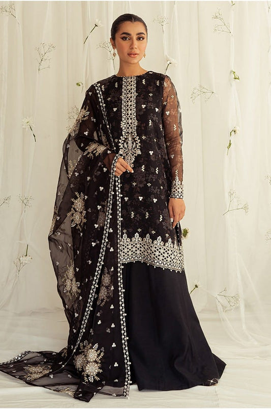 WISTERIA BELLA-4PC ORGANZA PRINTED & EMBROIDERED SUIT || LUXE ATELIER-23 || CROSS STITCH in UK USA UAE online kapraye.com