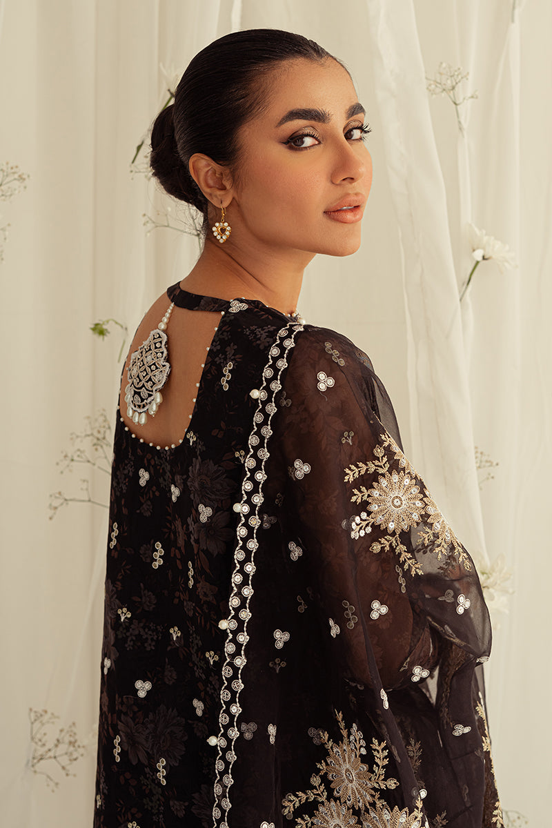 WISTERIA BELLA-4PC ORGANZA PRINTED & EMBROIDERED SUIT || LUXE ATELIER-23 || CROSS STITCH in UK USA UAE online kapraye.com