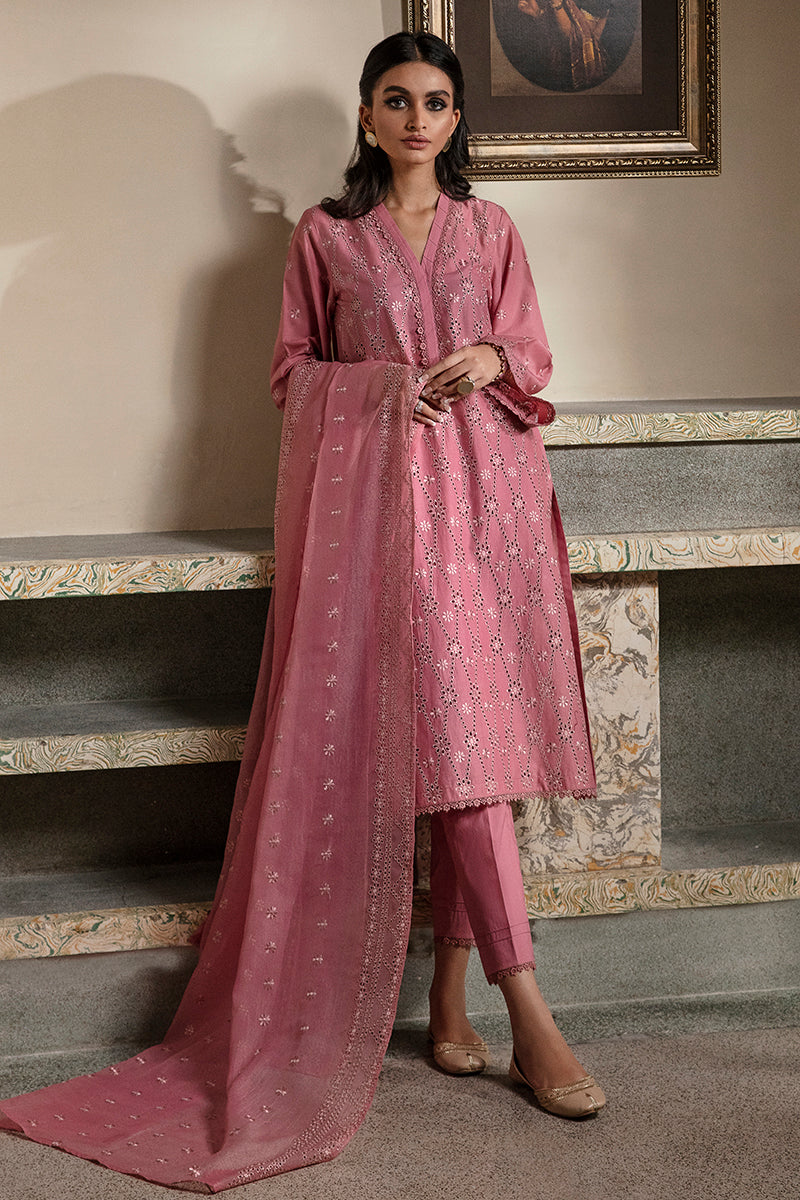 CORAL BOUGUET-3PC CHIKANKARI LAWN SUIT | CHIKANKARI LAWN | CROSS STITCH in UK USA UAE online kapraye.com