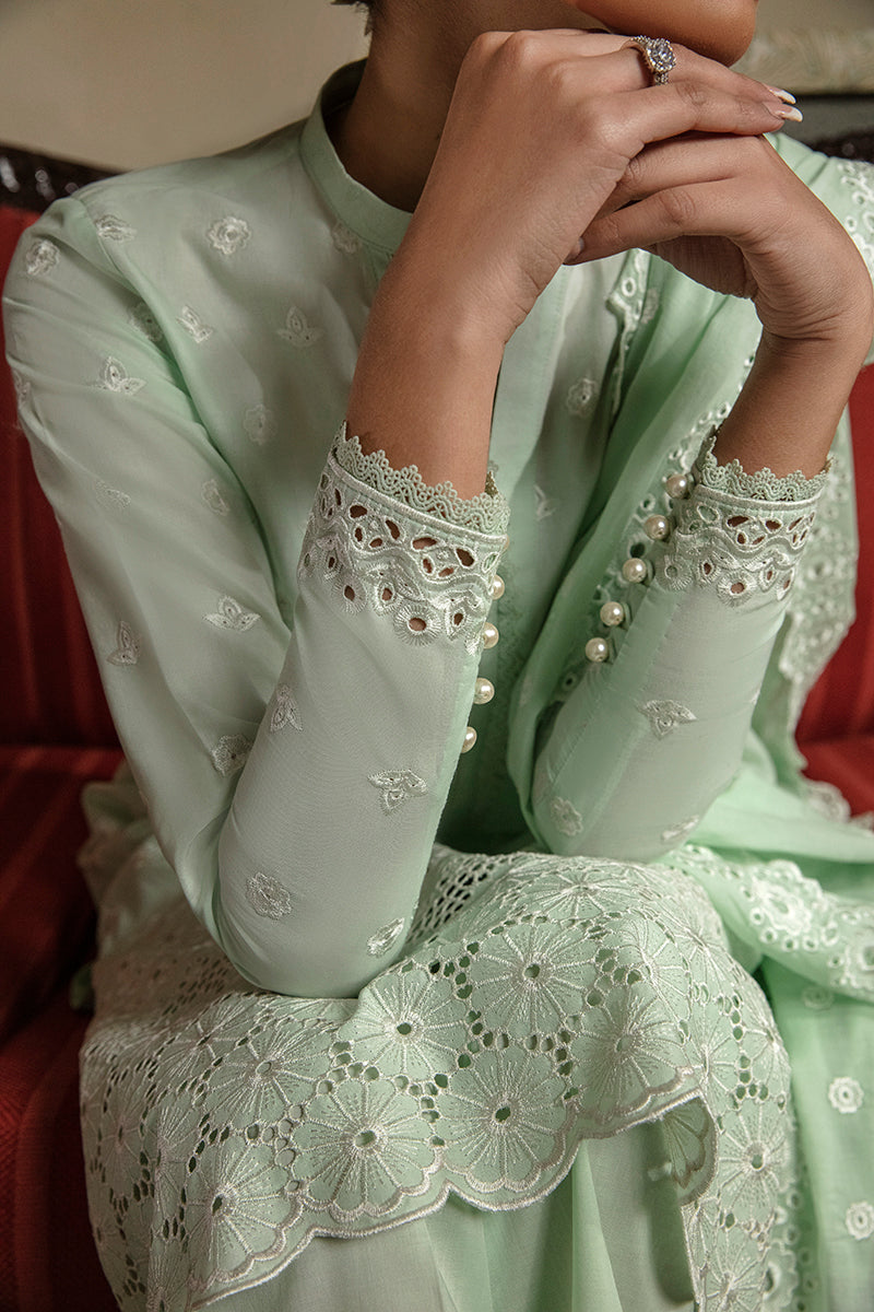 MINT VOYAGE-3PC CHIKANKARI LAWN SUIT | CHIKANKARI LAWN | CROSS STITCH in UK USA UAE online kapraye.com