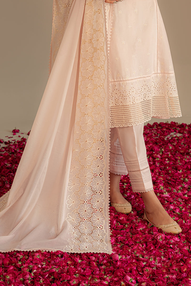 ETHEREAL PINK-3PC CHIKAN KARI LAWN SUIT | CHIKANKARI LAWN | CROSS STITCH in UK USA UAE online kapraye.com