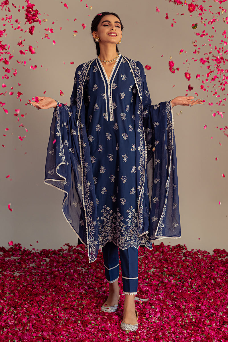 MOON STONE-3PC CHIKAN KARI LAWN SUIT | CHIKANKARI LAWN | CROSS STITCH in UK USA UAE online kapraye.com