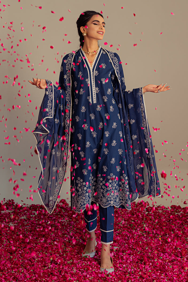 MOON STONE-3PC CHIKAN KARI LAWN SUIT | CHIKANKARI LAWN | CROSS STITCH in UK USA UAE online kapraye.com