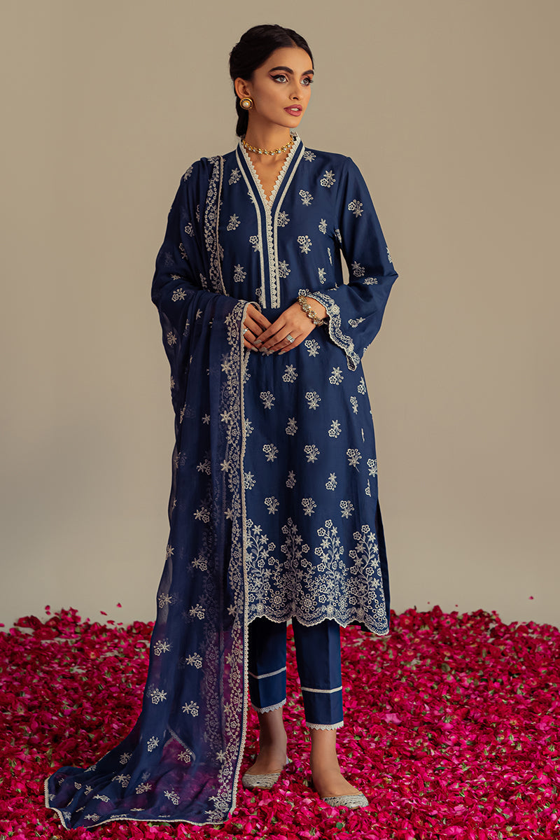 MOON STONE-3PC CHIKAN KARI LAWN SUIT | CHIKANKARI LAWN | CROSS STITCH in UK USA UAE online kapraye.com