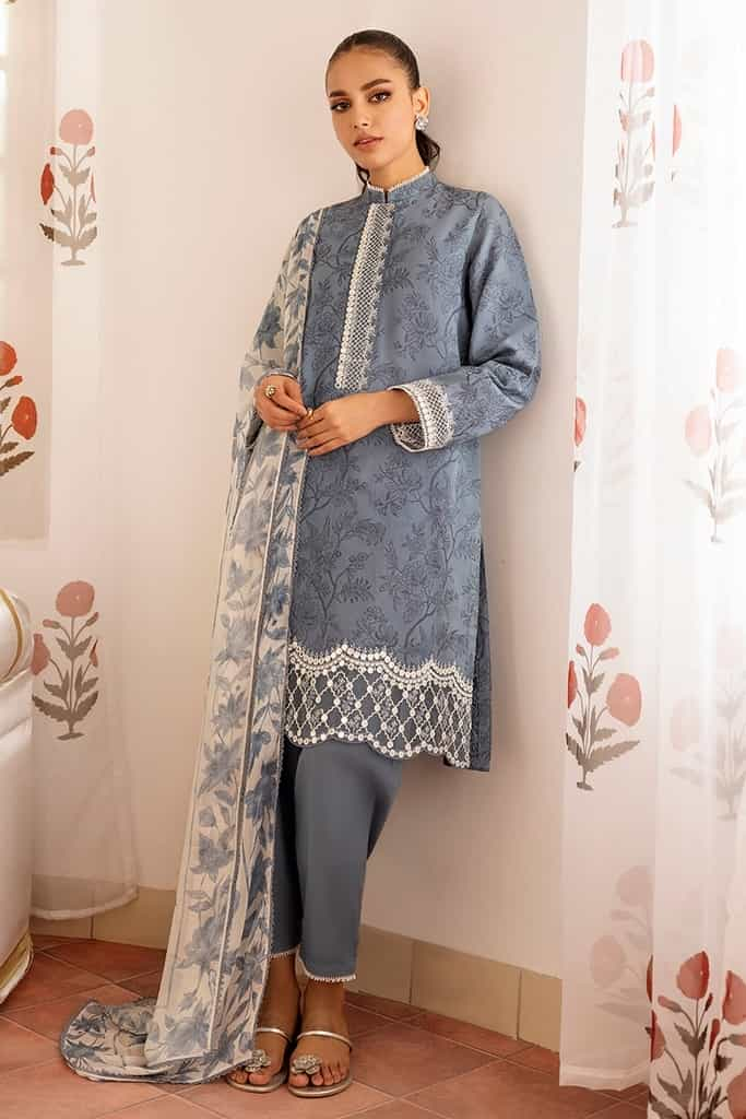 BERYL FERN-3PC COTTON JACQUARD SUIT | EID LAWN | CROSS STITCH in UK USA UAE online kapraye.com