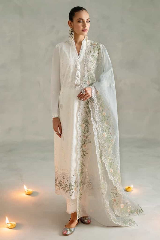 BLUE FOG-3PC EMBROIDERED LAWN SUIT | EID LAWN | CROSS STITCH in UK USA UAE online kapraye.com