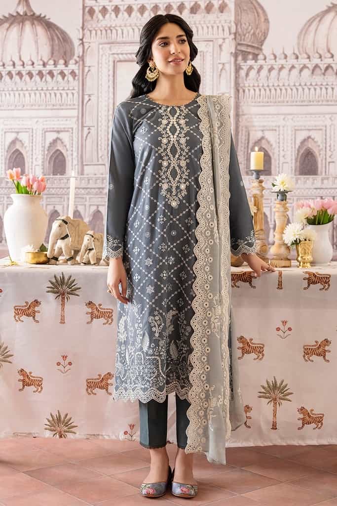 TENDER FROST-3PC EMBROIDERED LAWN SUIT | EID LAWN | CROSS STITCH in UK USA UAE online kapraye.com