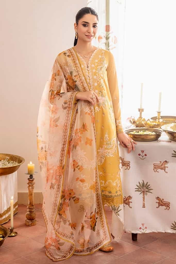 VIGOUR FLORET-3PC EMBROIDERED LAWN SUIT | EID LAWN | CROSS STITCH in UK USA UAE online kapraye.com