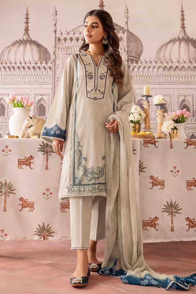 MINTY MEADOW-3PC PRINTED LAWN SUIT | EID LAWN | CROSS STITCH in UK USA UAE online kapraye.com