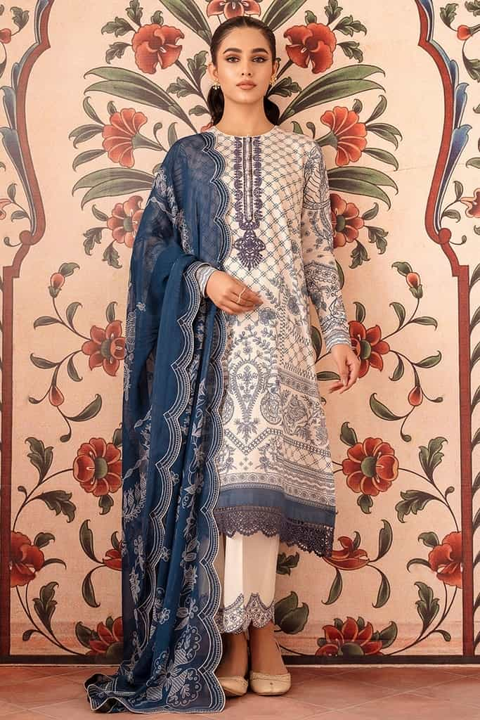 PRIME ILLUSION-3PC PRINTED LAWN SUIT | EID LAWN | CROSS STITCH in UK USA UAE online kapraye.com