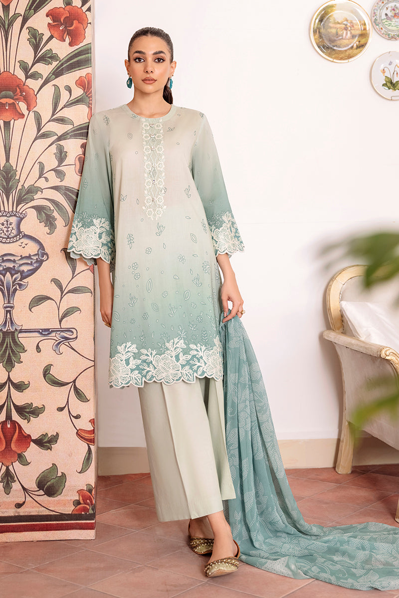 VIVID MUSE-3PC PRINTED LAWN SUIT | EID LAWN | CROSS STITCH in UK USA UAE online kapraye.com