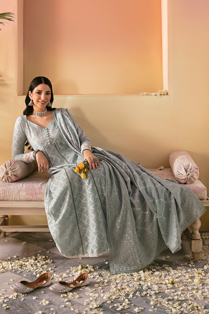 DUSTY AQUA-3PC COTTON JACQUARD SUIT | EID LAWN-2 | CROSS STITCH in UK USA UAE online kapraye.com