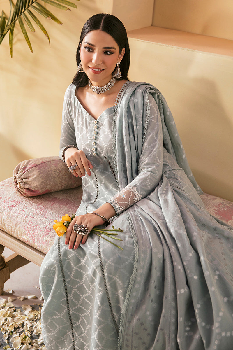 DUSTY AQUA-3PC COTTON JACQUARD SUIT | EID LAWN-2 | CROSS STITCH in UK USA UAE online kapraye.com