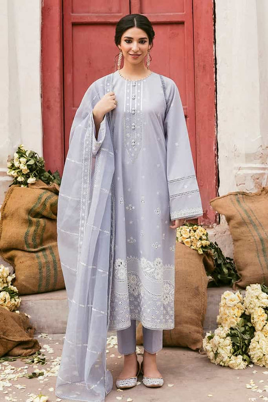 AZURE WAVE-3PC EMBROIDERED LAWN SUIT | EID LAWN-2 | CROSS STITCH in UK USA UAE online kapraye.com