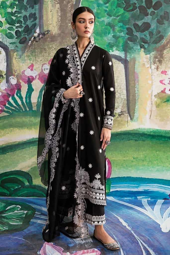 INKY GLINT-3PC EMBROIDERED LAWN SUIT | EID LAWN-2 | CROSS STITCH in UK USA UAE online kapraye.com