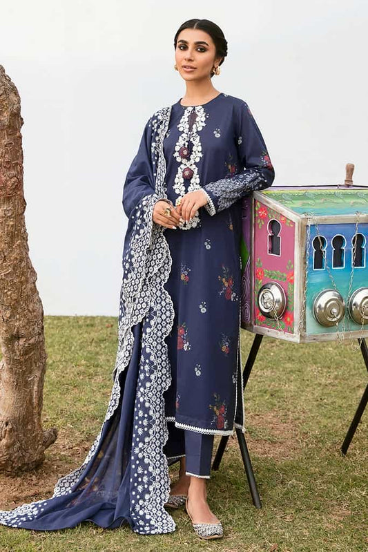 JAYLIN NIGHT-3PC PRINTED LAWN SUIT | EID LAWN-2 | CROSS STITCH in UK USA UAE online kapraye.com