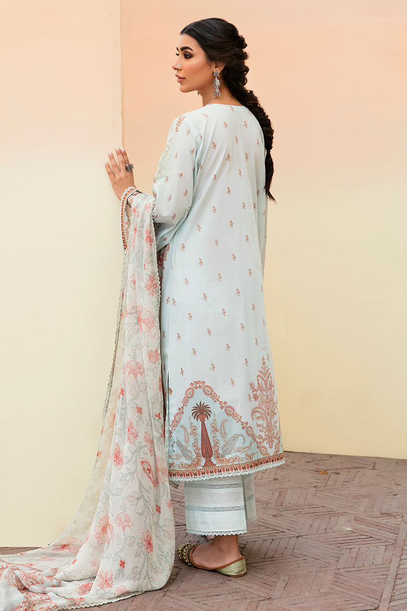 MISTY BLUE-3PC PRINTED LAWN SUIT | EID LAWN-2 | CROSS STITCH in UK USA UAE online kapraye.com